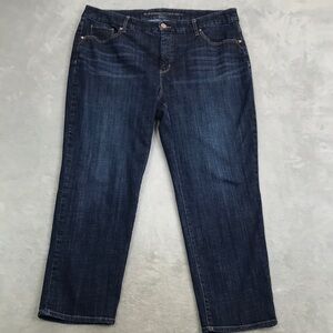 Dark Wash Cropped Straight Leg Jeans XL